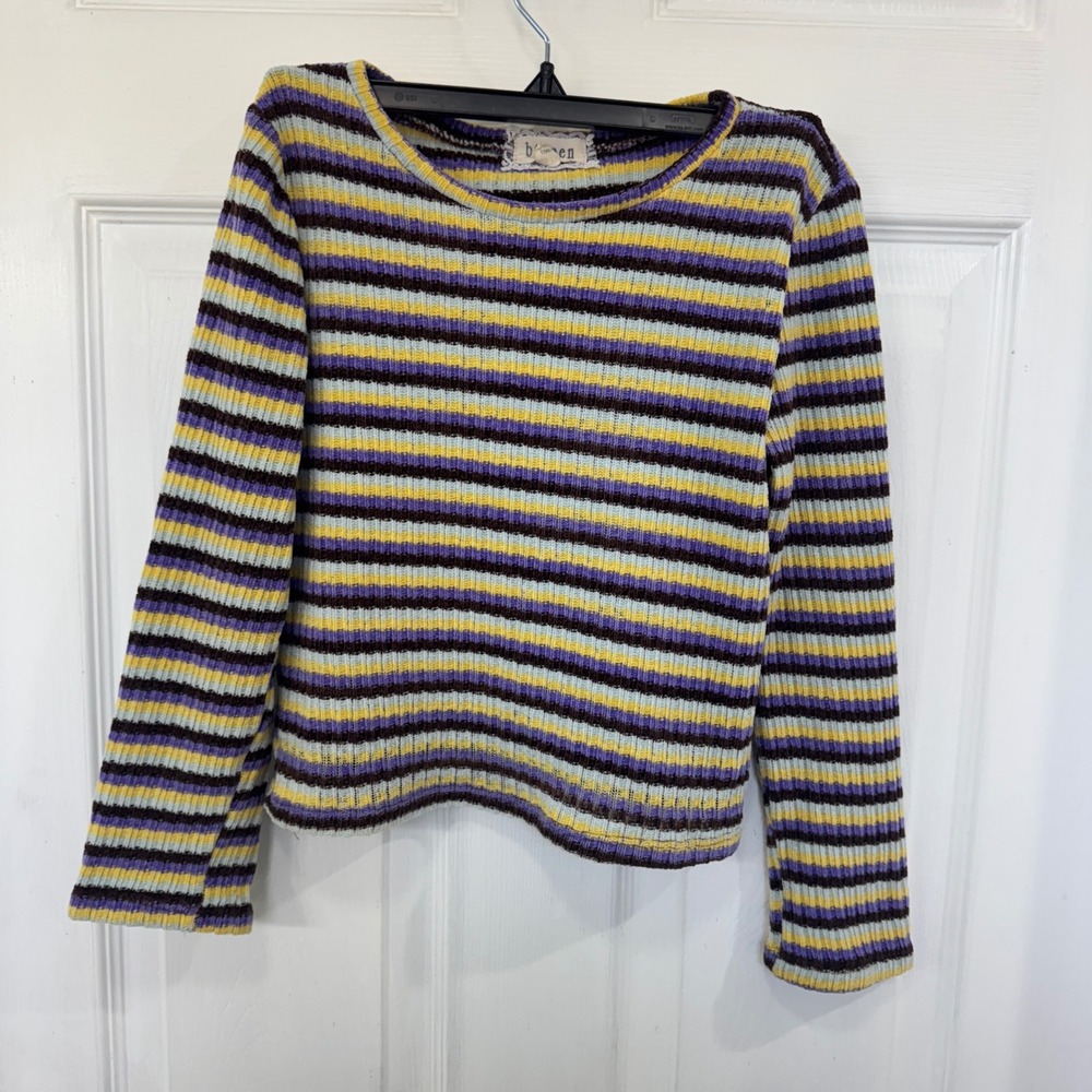 BTween Girls Size 10 Fuzzy Stripe Sweater